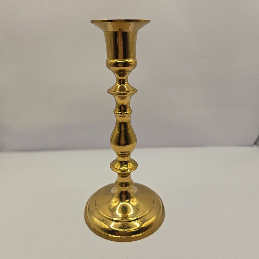 Vintage Polished Brass Candlestick Holder 7" Taper Candle Holder